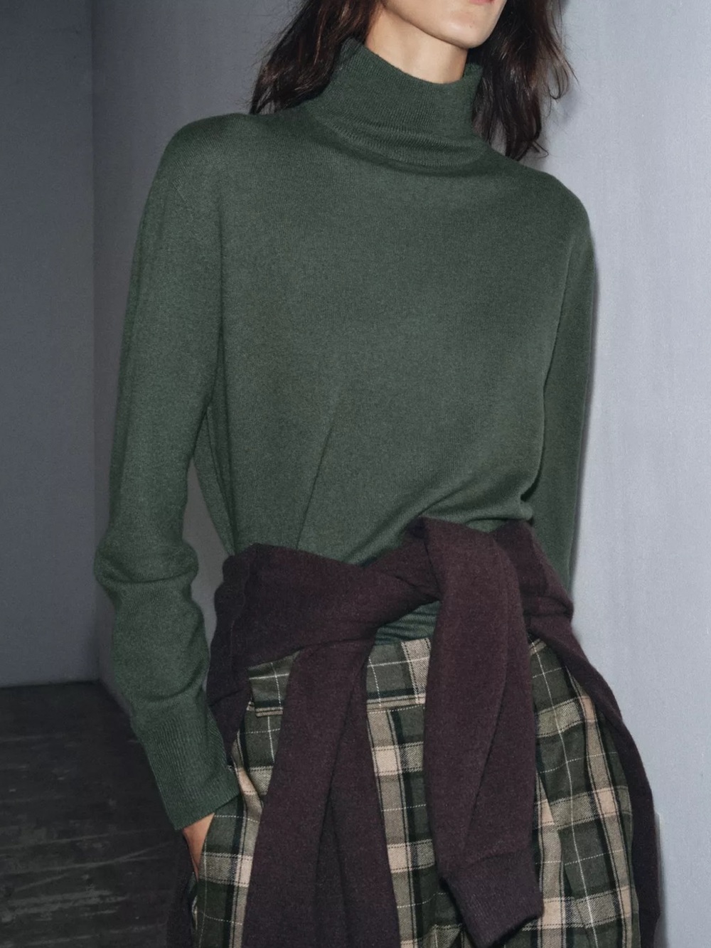 Zara 100% extra soft wool jumper Green $80